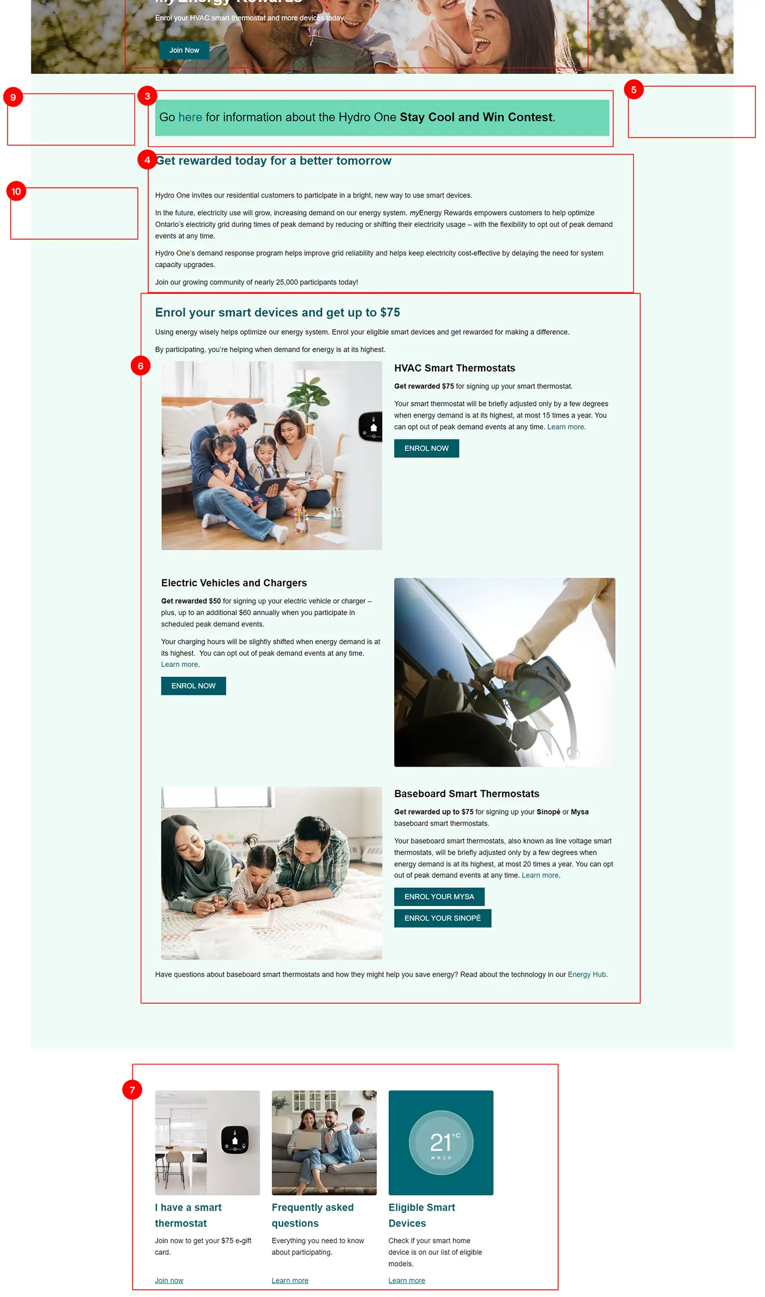 Screen shot of old myEnergy Rewards landing page