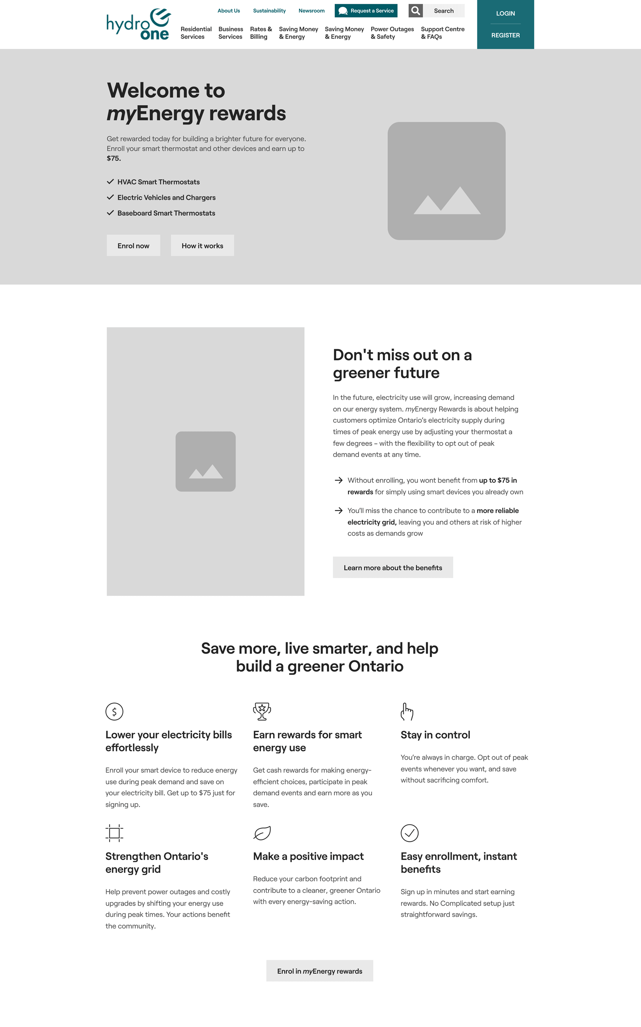 Low fidelity mock up of landing page