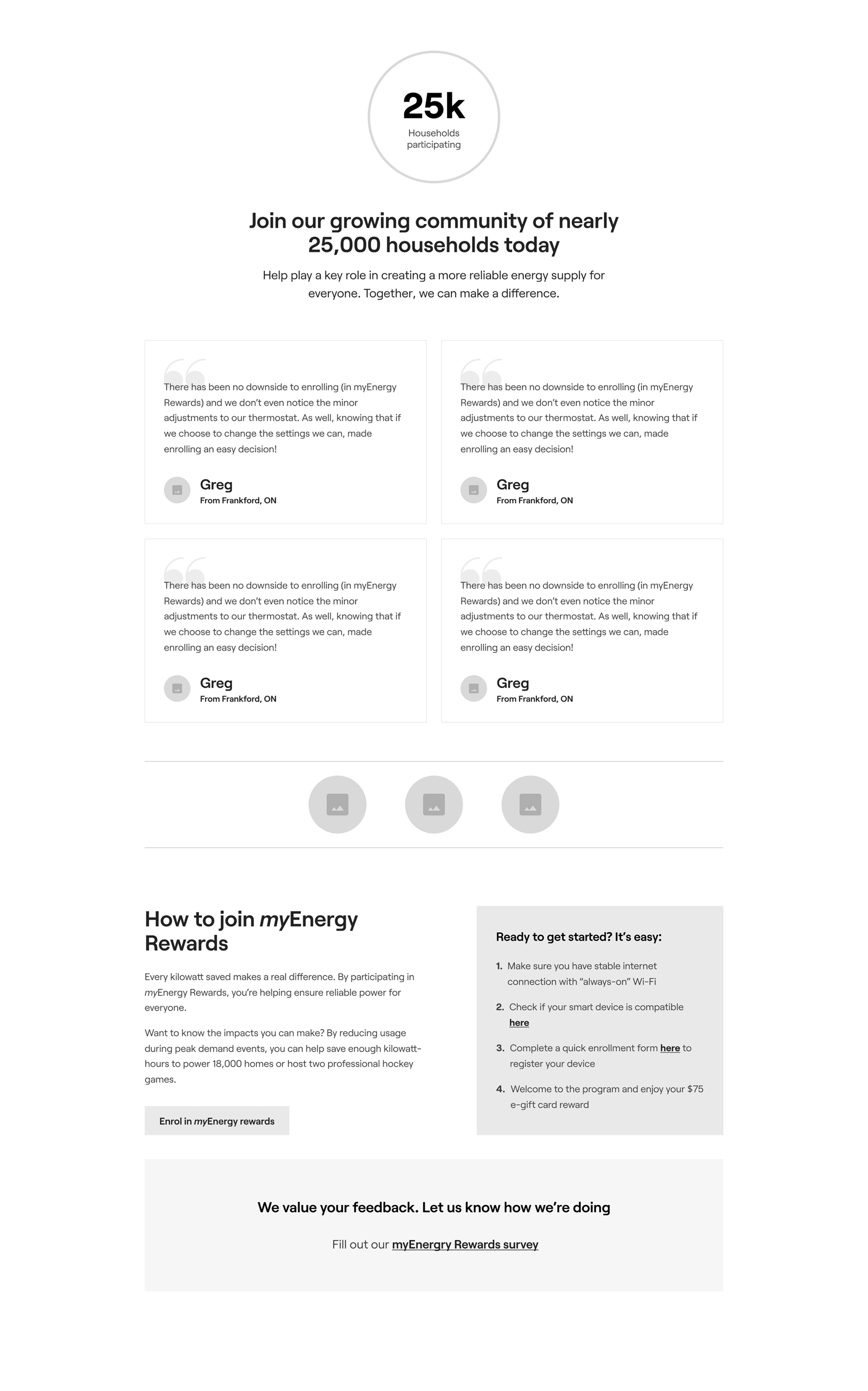Low fidelity mock up of landing page