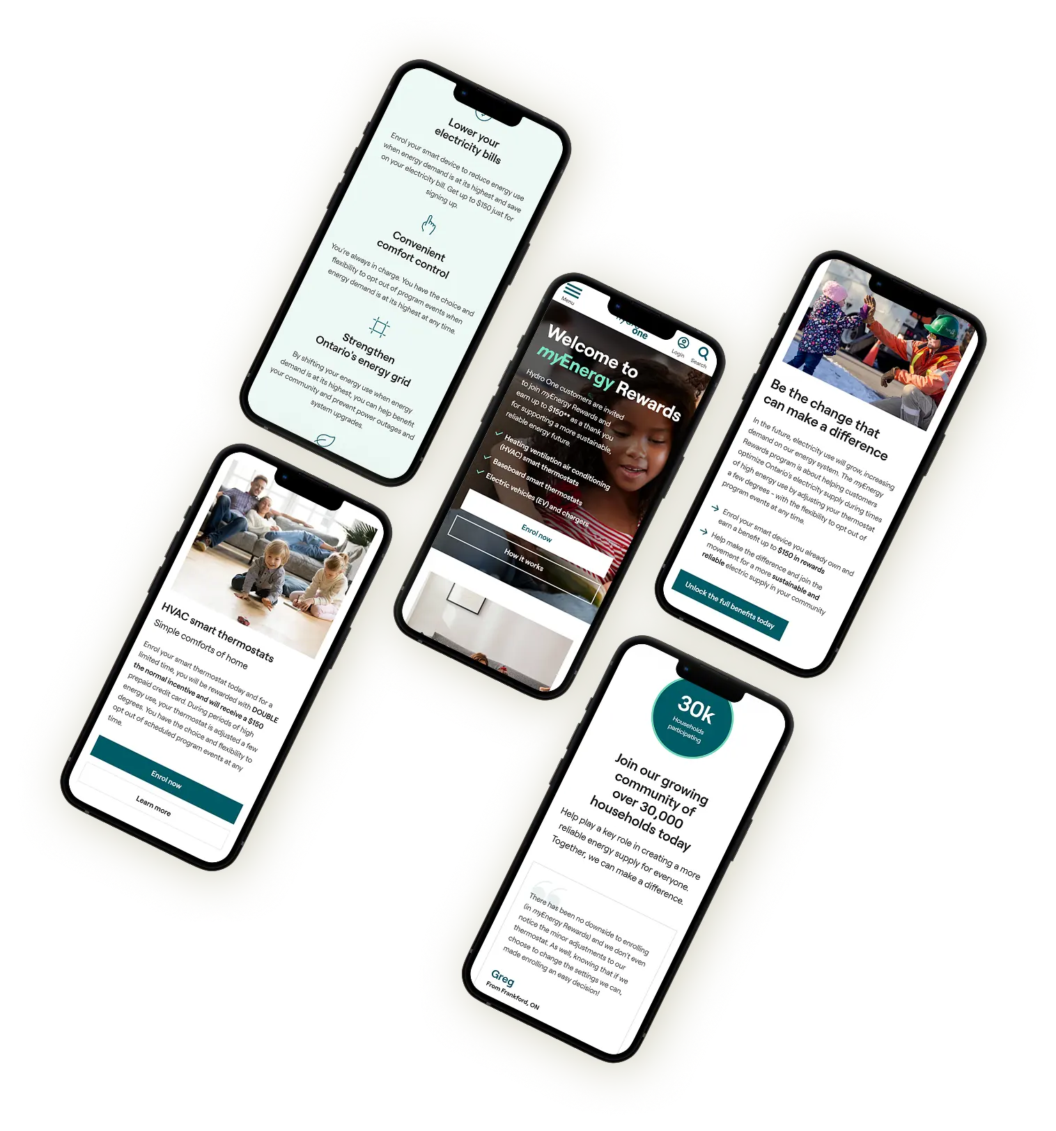 Phone Mock up myEnergy Rewards landing page