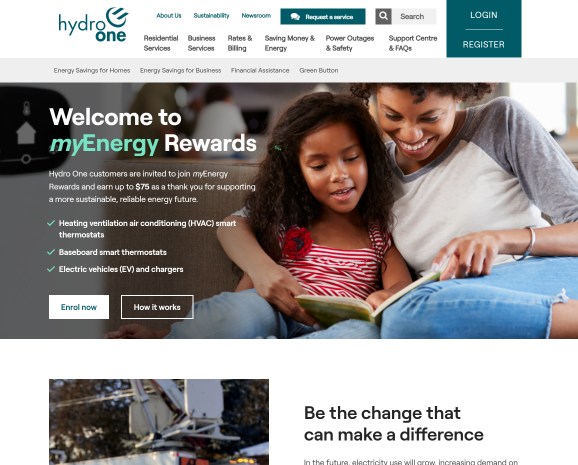 Hydro One contact page After image