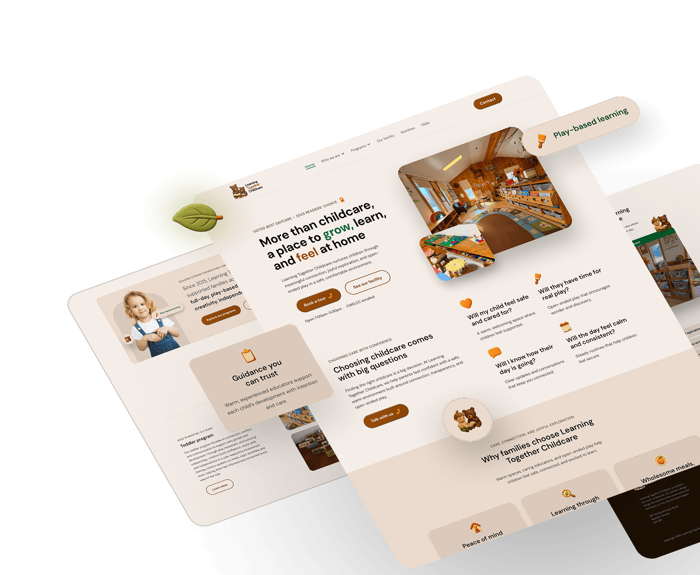 Learning Together Childcare Website Display