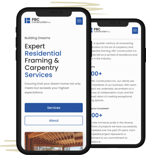 PBC Construction INC landing page image mobile