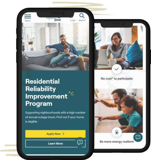 Hydro One landing page image mobile